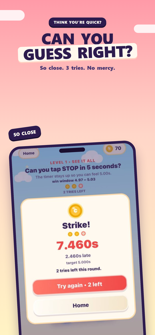 Tap Tock strike result